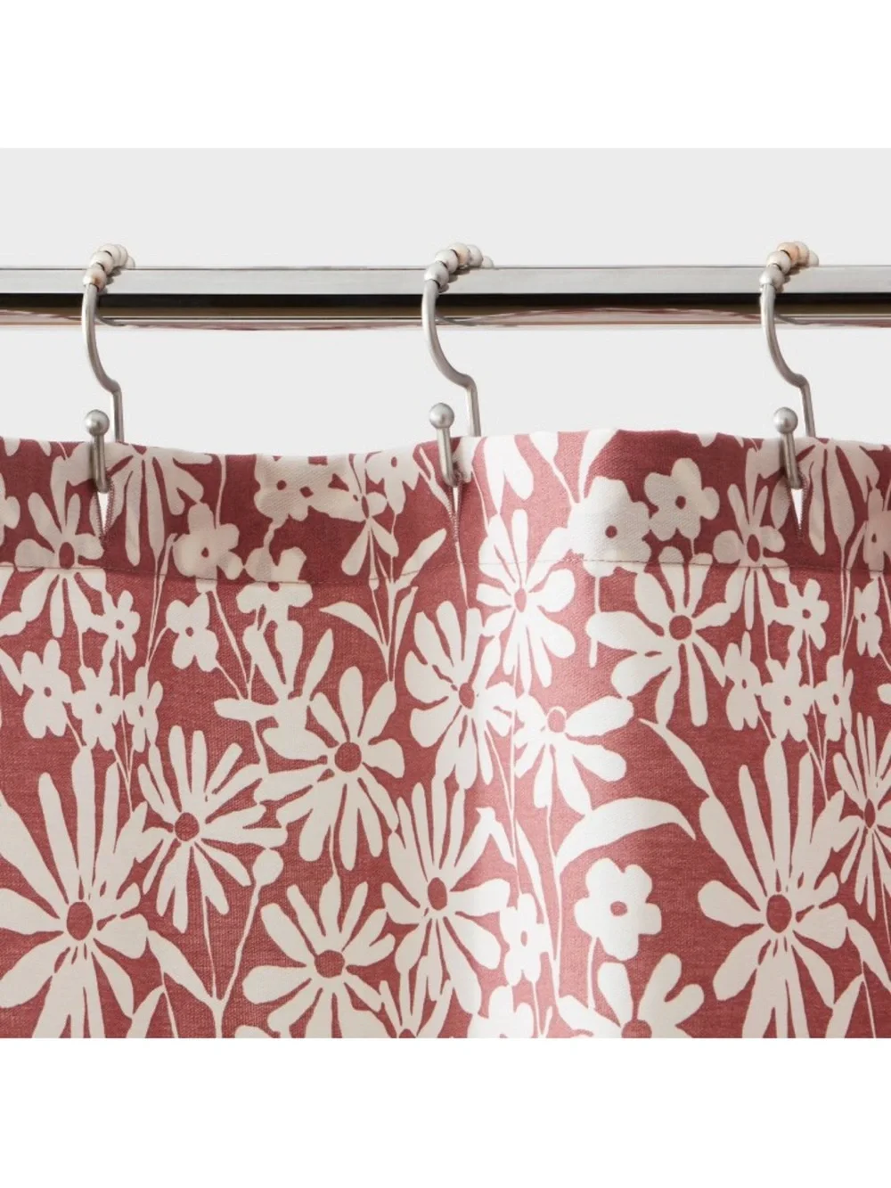 Fabric Floral Shower Curtain Mauve - Room Essential NWT